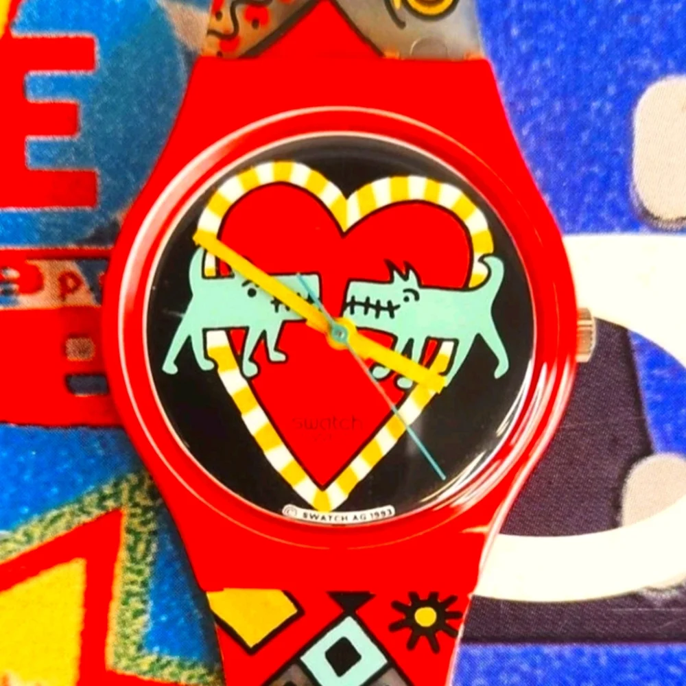 Swatch watch BARK BARK GR118 1994 Standard Gents Designed by Louise Gibb NOS - Picture 1 of 8